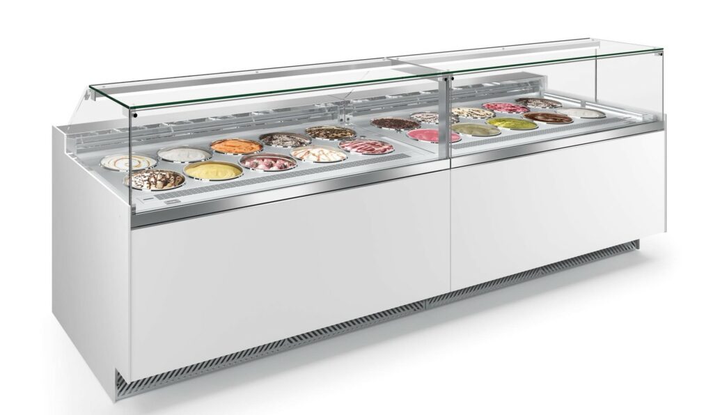 Vitrine à glace et crème glacée