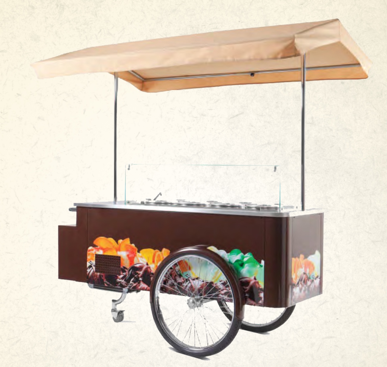 Chariot à crèmes glacées réfrigéré
