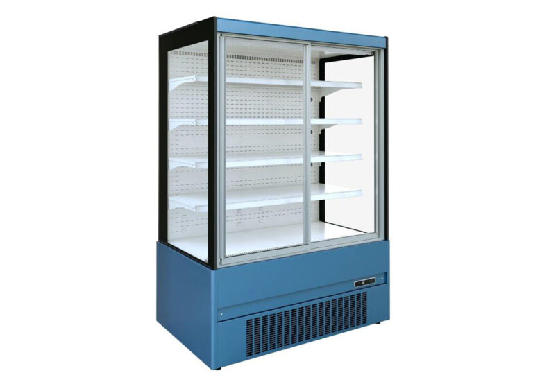 Vitrine à étagères CRONUS bleu sans joue